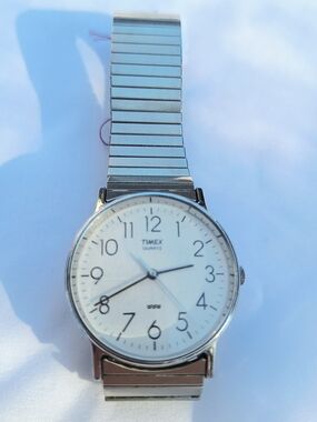 Timex Silver Stainless Steel Quartz Watch - White Dial